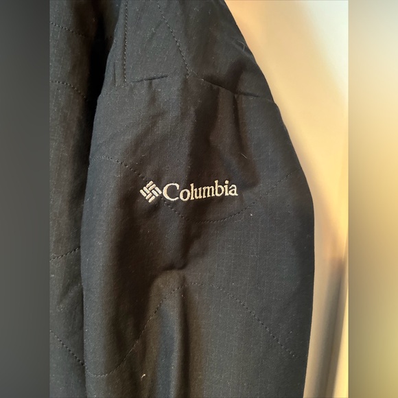 Womens Large Columbia Crystal Crest Quilted Jacket Black Hooded Sherpa Lined - Picture 4 of 16